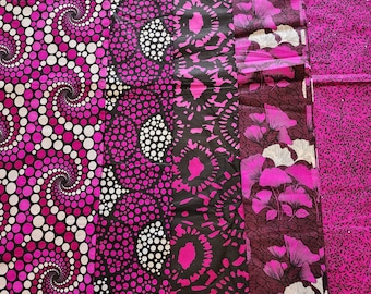 Cinco cuartos gordos de tela con estampado africano, cuartos gordos de tela Ankara, tela para acolchado, material para manualidades, tela de algodón, Ankara, acolchado de tela