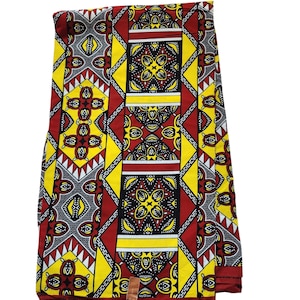 Yellow and Brown African Print Fabric, African Fabric by the fold, African Fabric, Ankara Fabric, Yellow Fabric, African Dress/Skirt Fabric