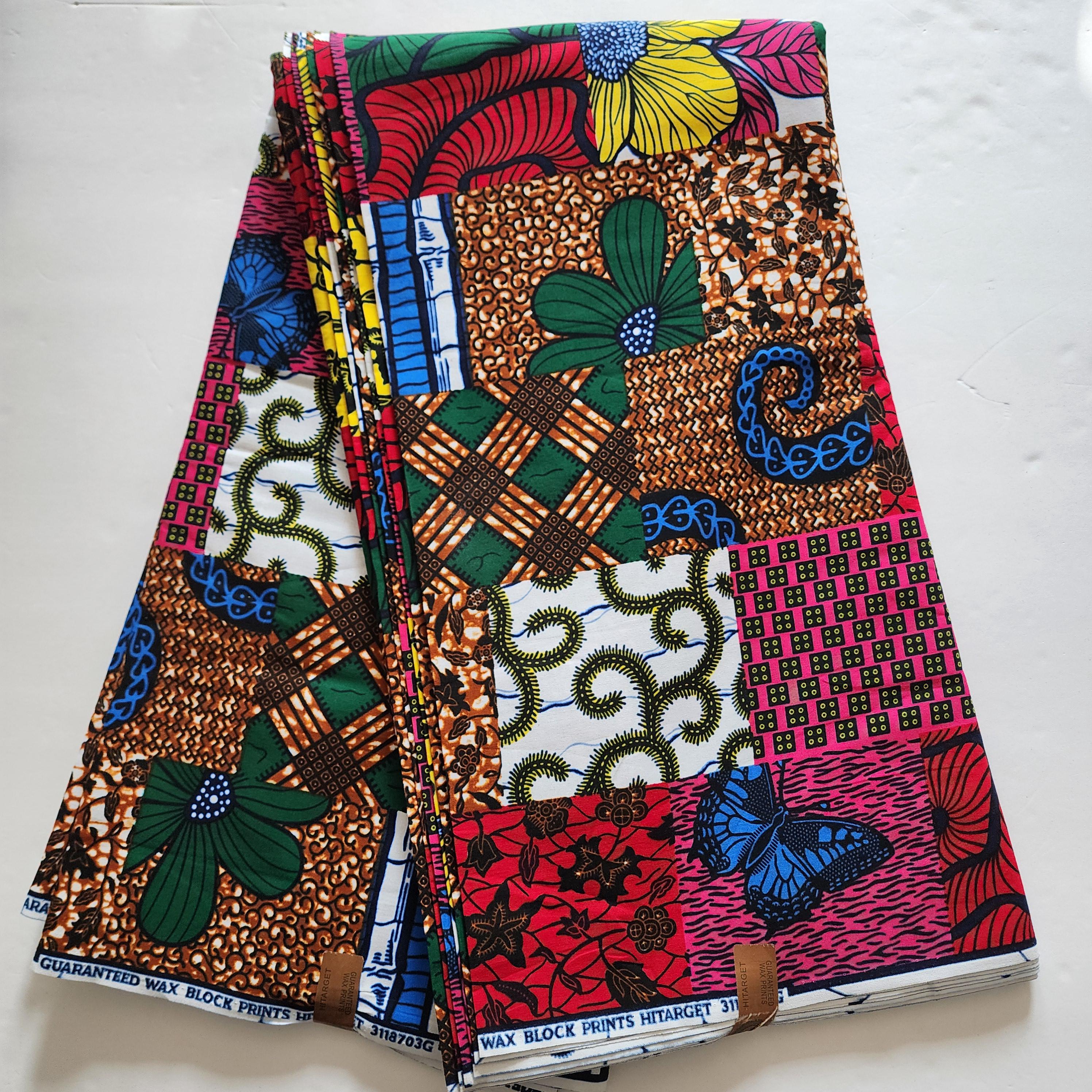 Pink Patchwork African Print Fabric, African Fabric by the Yard, Ankara ...