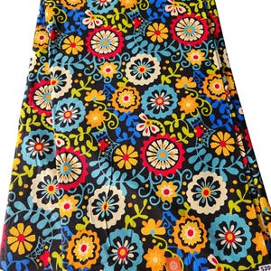 Black Multicolor Ankara Fabric, African Fabric by the yard, African Print Fabric, Ankara Fabric, Black and Yellow Fabric, Multicolor Fabric.