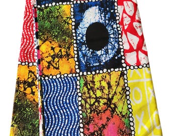 Tissu Wax Africain Ankara 1 Yard - Imprimé Multicolore - Coton - Idéal Couture Masques, Robes