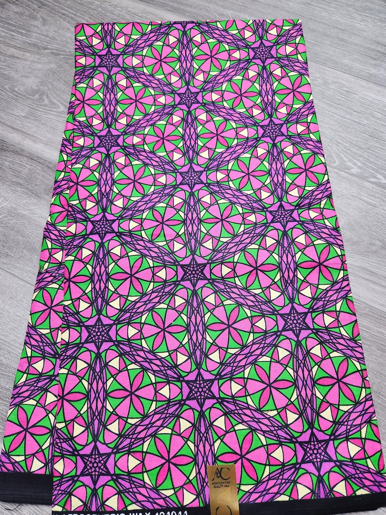 Purple and Green African Ankara Fabric, African Fabric by the Yard ...
