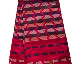 Tecido africano estampado rosa e roxo, tecido Ankara, tecido africano vendido por metro, tecido Ankara, tecido africano, estampa Wax, vestido Ankara