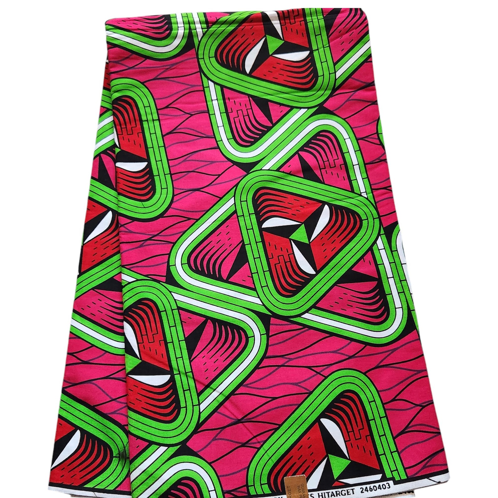 Pink and Green African Ankara Fabric, African Fabric by the Yard