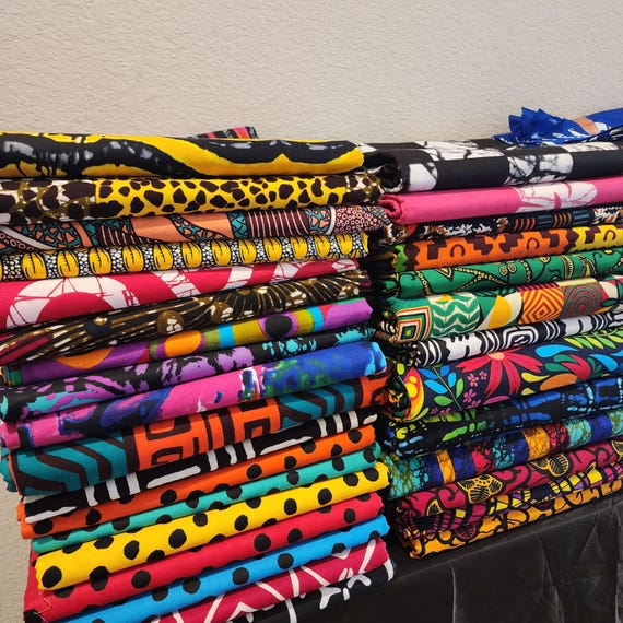 African Fabric by the yard, Ankara Fabric, Wax Print Material, 100% Cotton, African Clothing, Fabric for Sewing