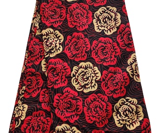 Red and Beige Ankara Fabric, African Fabric by the yard, African Print Fabric, Ankara Fabric, Wax Print Fabric, African Clothing.