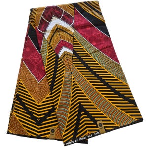 Gold and Red Ankara Fabric, African Fabric by the yard, African Print Fabric, Ankara Fabric, Gold Ankara Fabric, Ankara Dress Fabric
