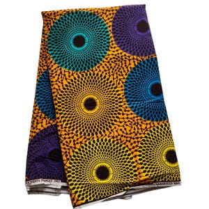 African Ankara Fabric, African Fabric by the yard, African Print Fabric, Ankara Fabric, Ankara in yards, Multicolor Fabric. African Clothing image 7