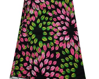 Schwarzer, grüner und rosa Afrikanischer Stoff, schwarzer, grüner und pinker Afrikanischer Stoff, Ankara Stoff, Afrikanischer Druckstoff, Wax Print, Phoneix Hitake, 100% Baumwolle