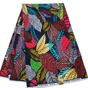 Marine, Blau und Rosa Afrikanischer Druckstoff, Ankara-Stoff, Afrikanischer Stoff lose, Wax Print Stoff, 100% Baumwollstoff, Ankara-Stoff.