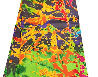 Green and Orange Tie-Dye African Ankara Fabric, African Print Fabric