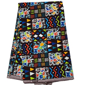 Brown Tribal African Print Fabric, Ankara Fabric, Ankara, African Fabric by the yard, African Clothing, Geometric Fabric
