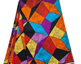Pink, Purple, Yellow and Orange African Print Fabric, African Fabric by the fold, African Fabric, Ankara Fabric, African Dress/Skirt Fabric