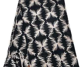 Tela estampada africana en negro y rosa claro, tela Ankara, tela africana cortada a medida, tela estampada con cera, tela 100 % algodón, tela Ankara.