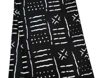 Tela africana Ankara en blanco y negro, tela africana cortada a medida, tela con estampado africano, tela Ankara, tela tribal, tela monocromática.