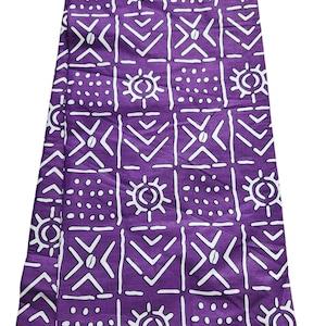 Purple and White African Print Fabric, African Fabric by the fold, Wax Print Fabric, Ankara Fabric, Purple Tribal Fabric,100% Cotton Fabric