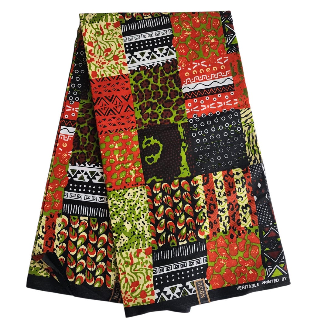 Green Patchwork Fabric, African Fabric for Sewing, Ankara Fabric ...