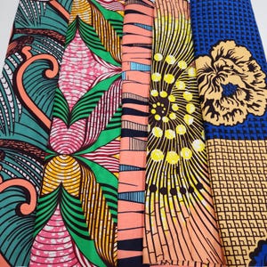 Five African Print Fabric Fat Quarters, Ankara Fabric Fat Quarters, Quilting Fabric, Crafting Material, Cotton Fabric, Ankara, Fabric Quilt