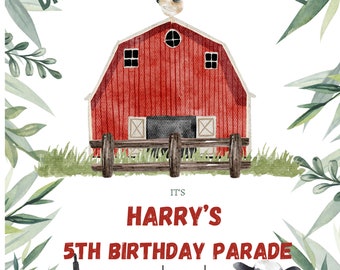 Farm themed birthday invitation