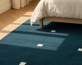 Teal grid rug 10x14 area rug Carpets for bedroom –  Area Carpet for Living Room or Bedroom, 12x14 12x18