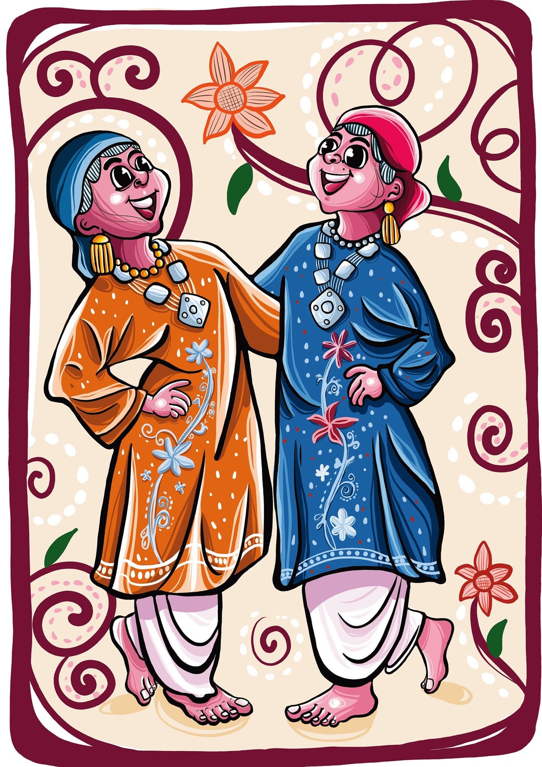 Rauf Illustration Folk Dance of Jammu & Kashmir. - Etsy