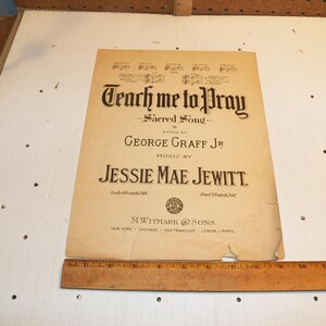 Vintage Teach Me To Pray by George Graff Jr. and Jessie Mae Jewitt - WITMARK & SONS