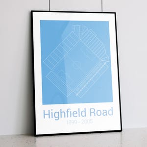 Coventry City Highfield Road Stadium Print: Blue, White, Gold Options