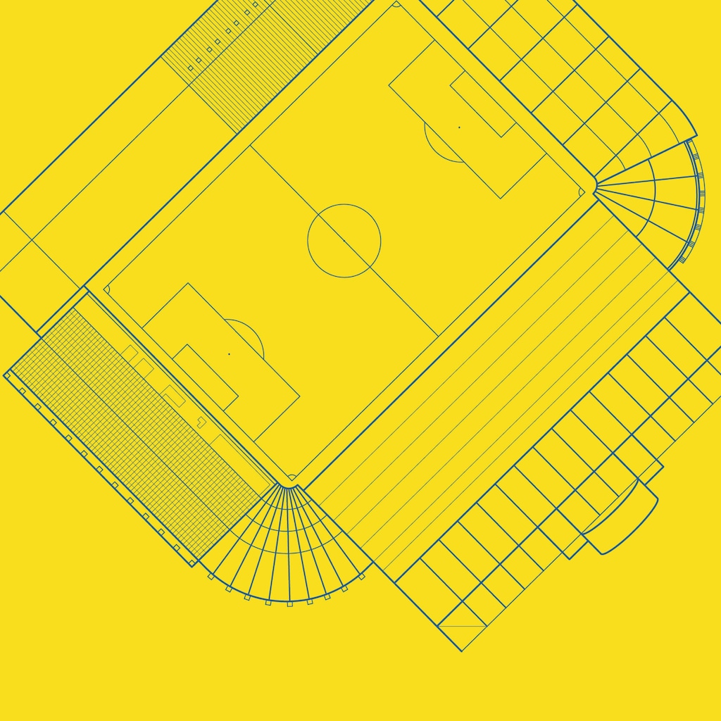 GroundDesigns Stampa Artistica Stadio Elland Road - Leeds United LUFC, Mappa Del Terreno, Formato A3, Carta Riciclata 300g/m²