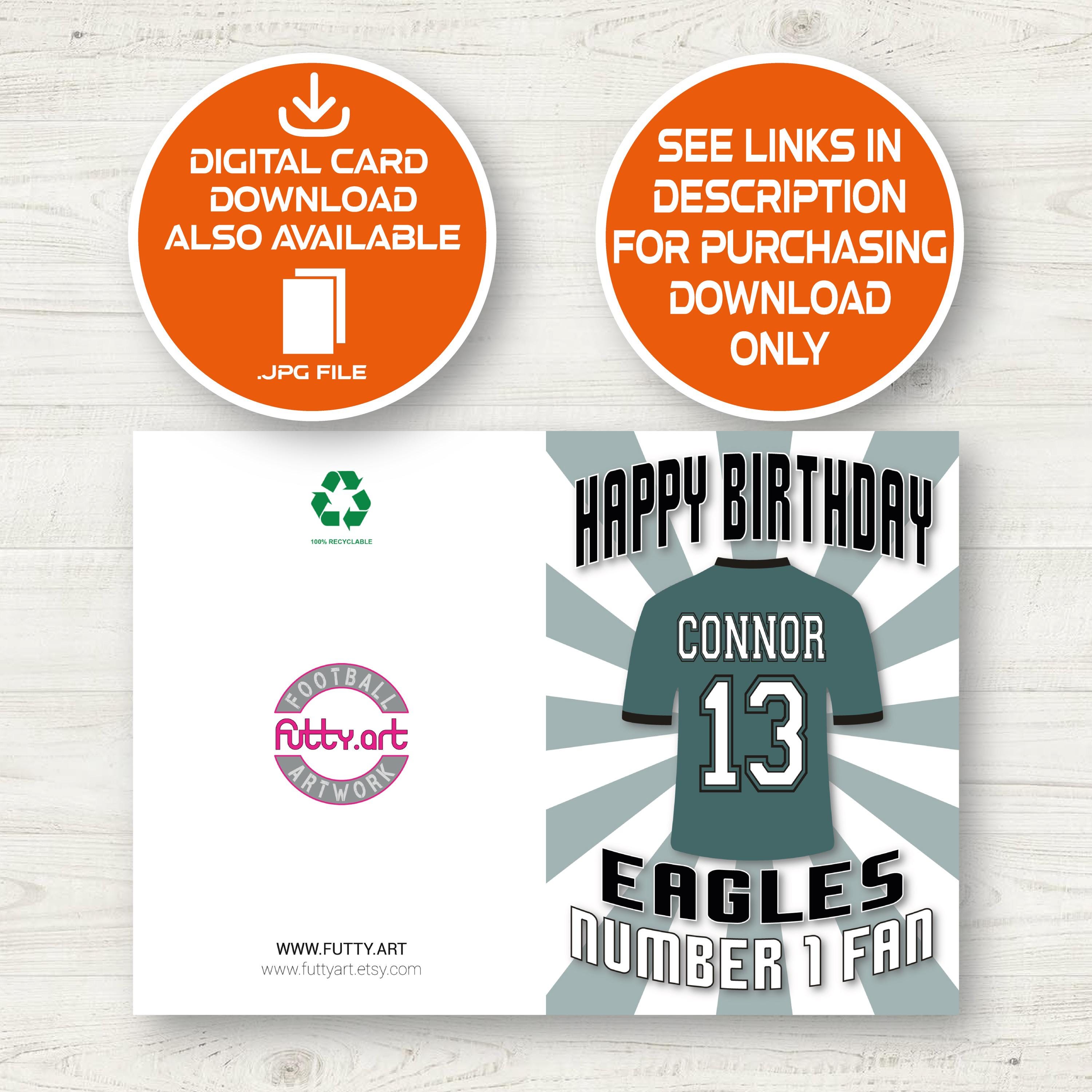 Personalized Philadelphia Eagles Birthday Card: NFL Fan Gift - Etsy