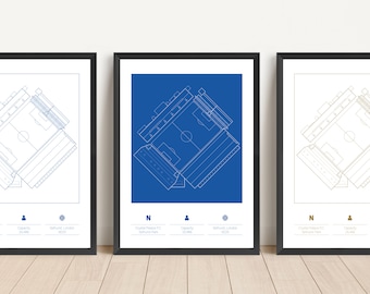 Crystal Palace - Selhurst Park - A4 PRINT - A3 PRINT - (Blue/White) - (White/Blue) - (White/Gold) - Quality Gloss professional Print