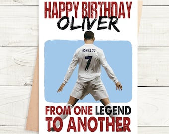 Cristiano Ronaldo Birthday Card: Personalized A5 Textured Card