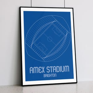 Brighton and Hove Albion - Amex Stadium - Contemporary Stadium Print Design - Quality Gloss Print - A5 - A4 - A3 - 30x40cm