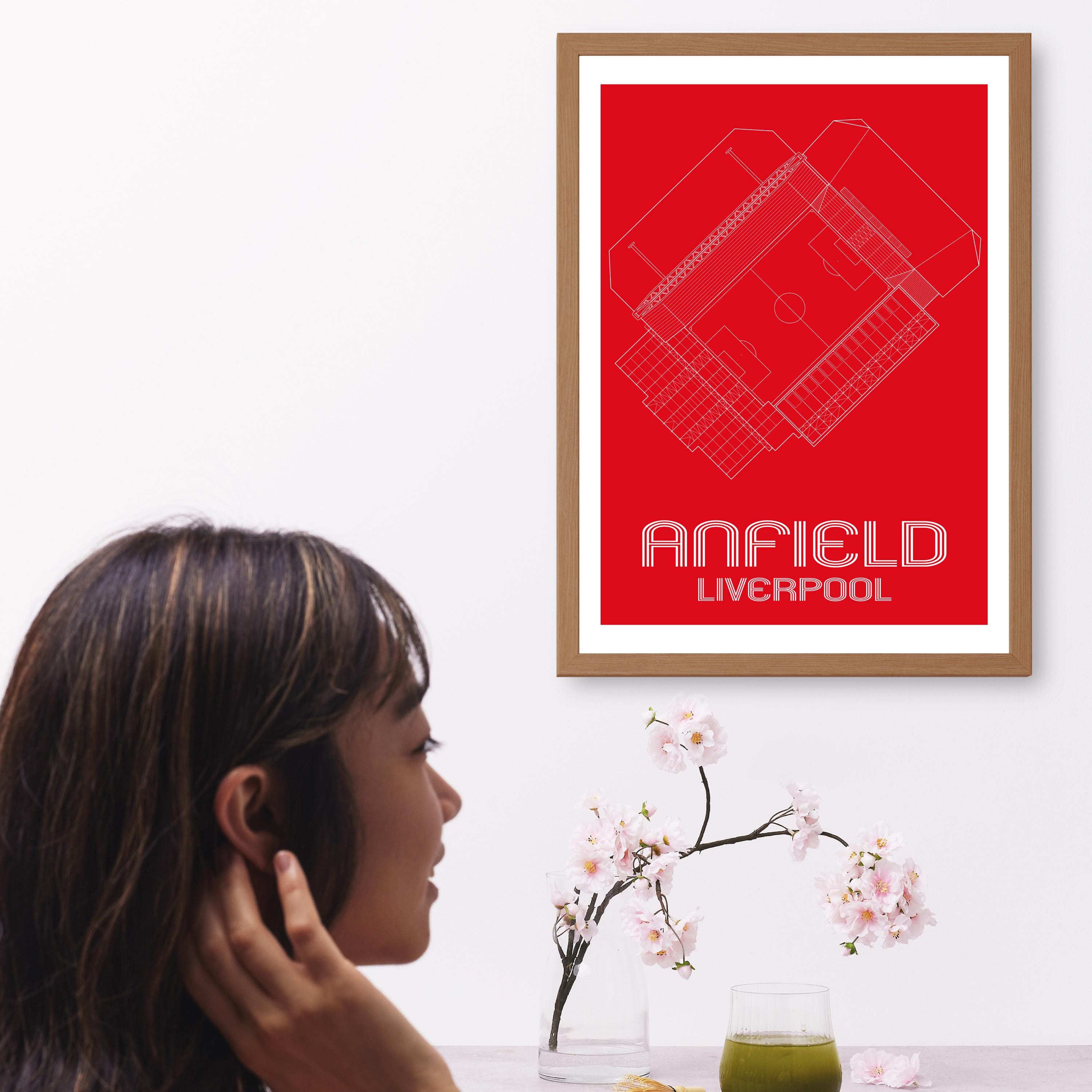 Liverpool - Anfield - Contemporary Stadium Print Design - Quality Gloss ...