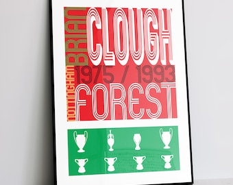 HWC Trading FR Foto A3 Incorniciata Di Brian Clough (Nottingham Forest) Con Autografo Stampato. Cimelio Da Collezione Per Appassionati Di Calcio. Dimensioni 330x445mm.