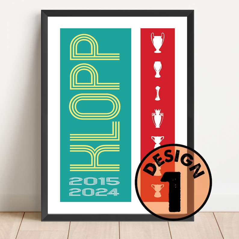 Jürgen Klopp Liverpool Manager Trophies Contemporary Print 3 Colour ...