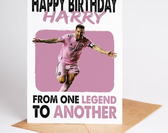 Lionel Messi Birthday Card: Inter Miami Legend, Personalized A5 Card
