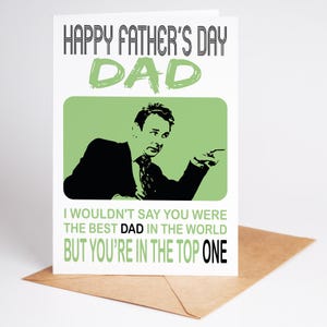 Carte de fête des pères - Brian Clough - Option de badge supplémentaire - Format A5 - Carte texturée de qualité avec enveloppe kraft marron