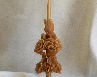 Oaxacan Floral Taper Large Candle canela