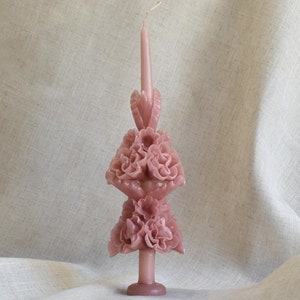 Oaxacan Floral Taper Large Candle Durazno (peach)