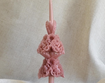 Oaxacan Floral Taper Large Candle Durazno (peach)