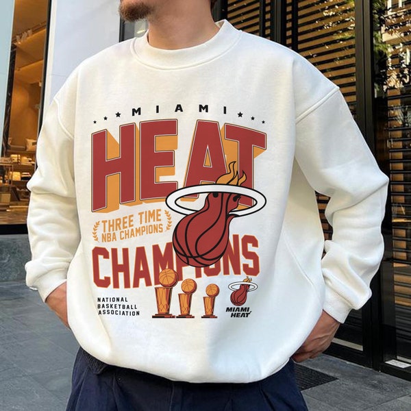 Heat Tee, Throwback Miami Heat Sweatshirt, Vintage Basketball Crewneck