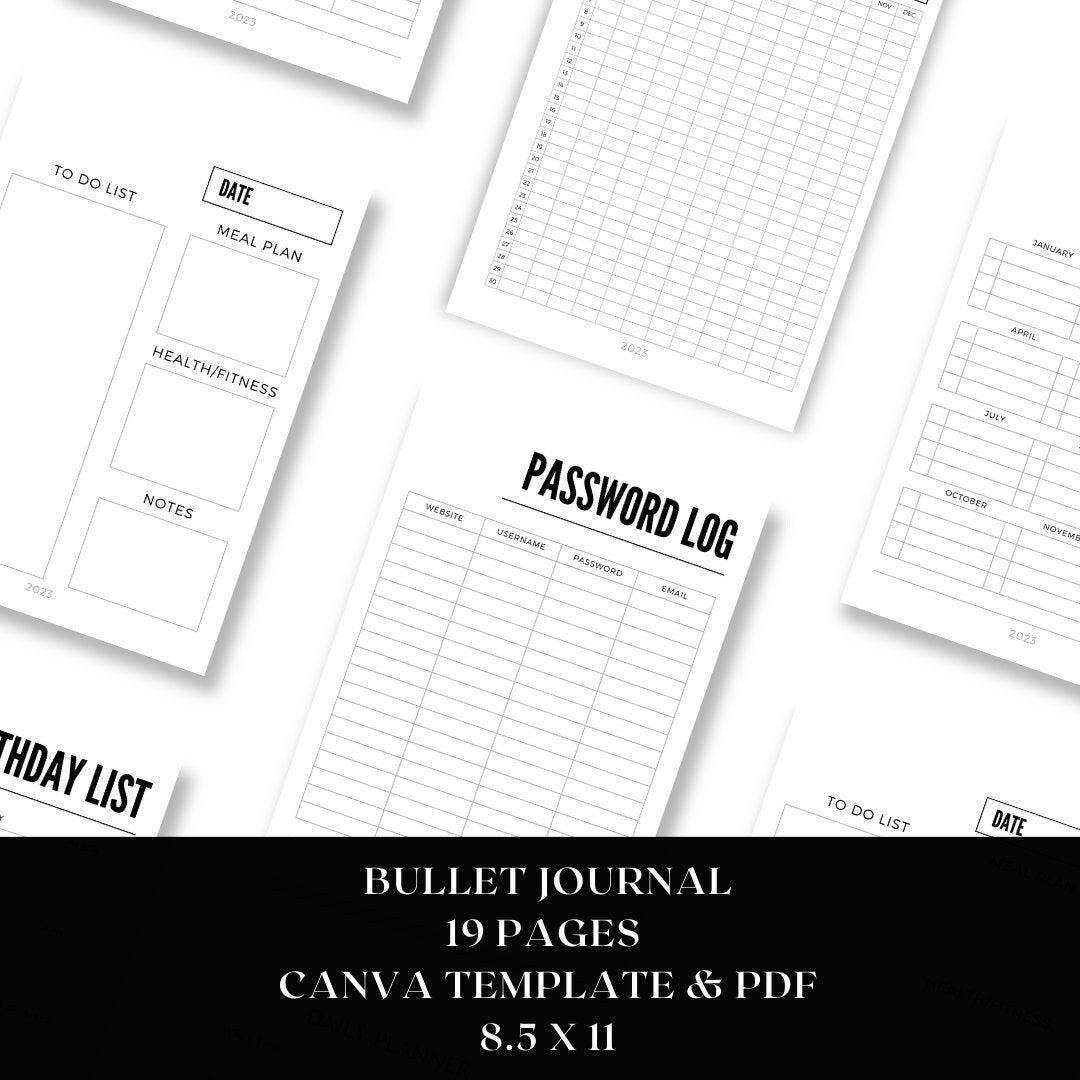 Instant Download Planner Insert Bujo Starter Kit Journal Etsy