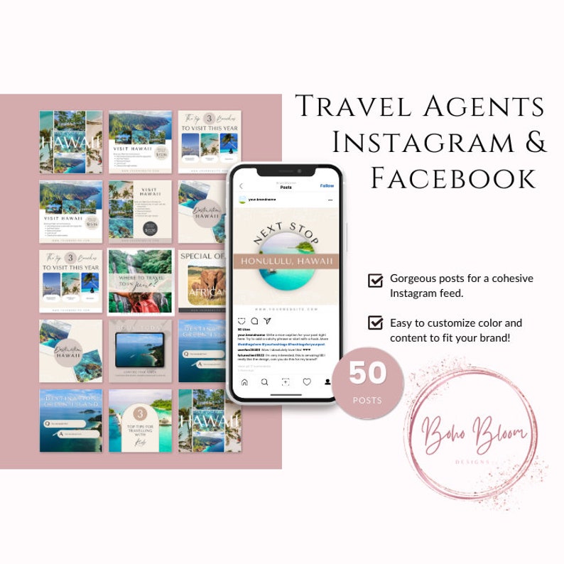 Travel Agent Instagram Template Travel Influencer Instagram Etsy