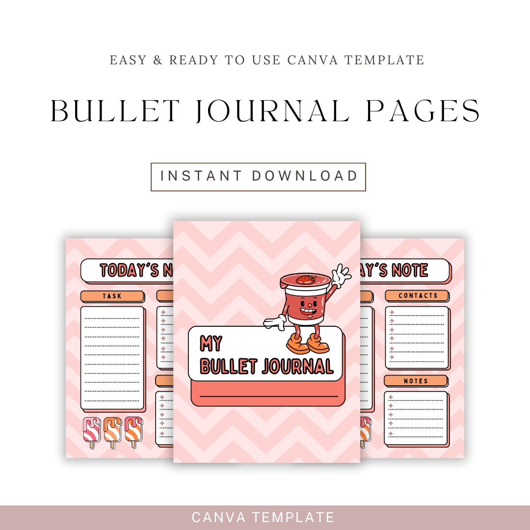 Premade Bujo Template Pages Printable Bullet Style Journal Template ...