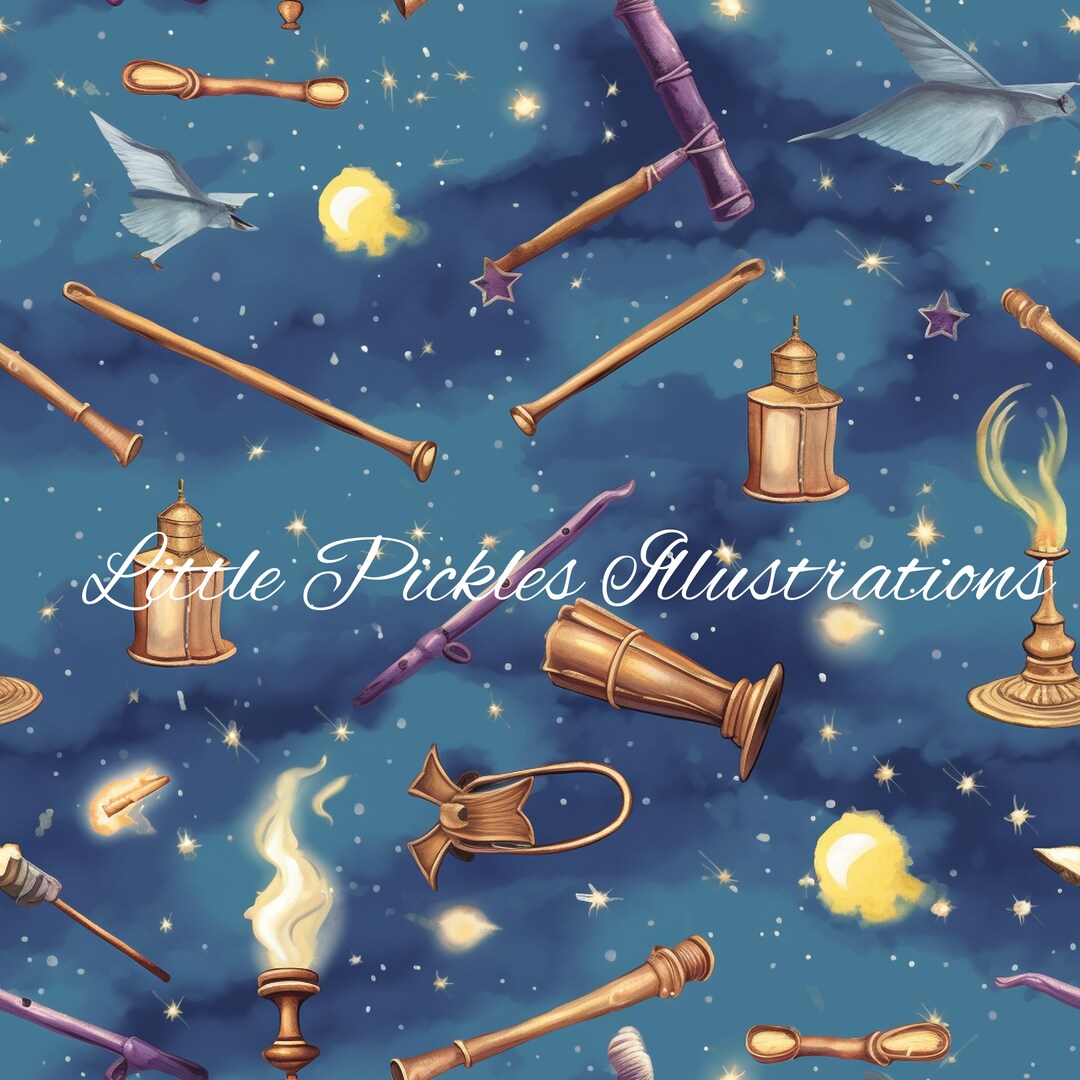 Wand Pattern Magical Wands Seamless Design ,pattern Design, Illustration - Etsy