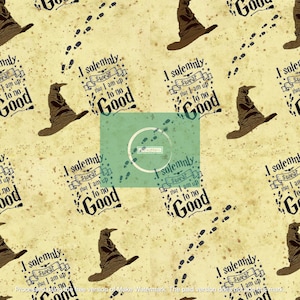 Marauders Karte, magischer Zauberer nahtloses Design, Musterdesign, Illustration, HP, Plattform