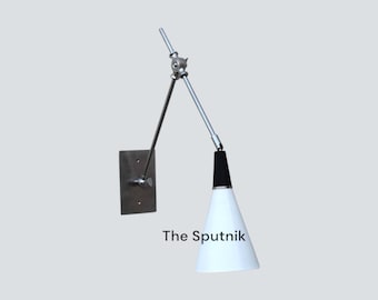 Mid Century Italian Brass Sputnik Wall Sconce