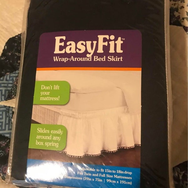 Bedskirt Twin/Full Black Wrap Around