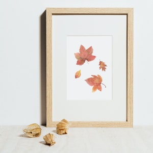 Watercolour Falling Leaves Fall Print, Fall Printable Art, Rustic Print, Fall Wall Art, Fall Decor, Autumn Print, Fall Sign, Fall Painting