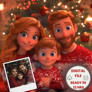 Benutzerdefiniertes Porträt Pixar Personalisierter Pixar Stil Familien Porträt Personalisierte Cartoon Weihnachtsgeschenk Werden Sie ein Pixar Charakter Familiengeschenk